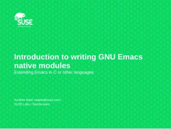 Introduction to writing GNU Emacs  native modules  Extending Emacs in C or other languages