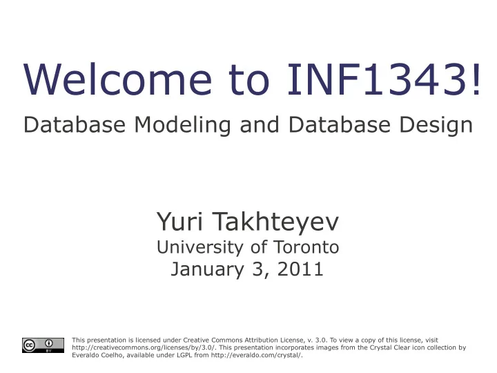 welcome to inf1343