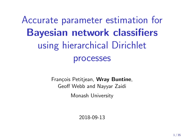 accurate parameter estimation for bayesian network