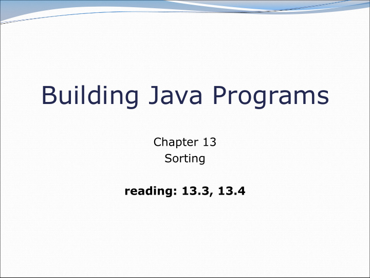 building java programs