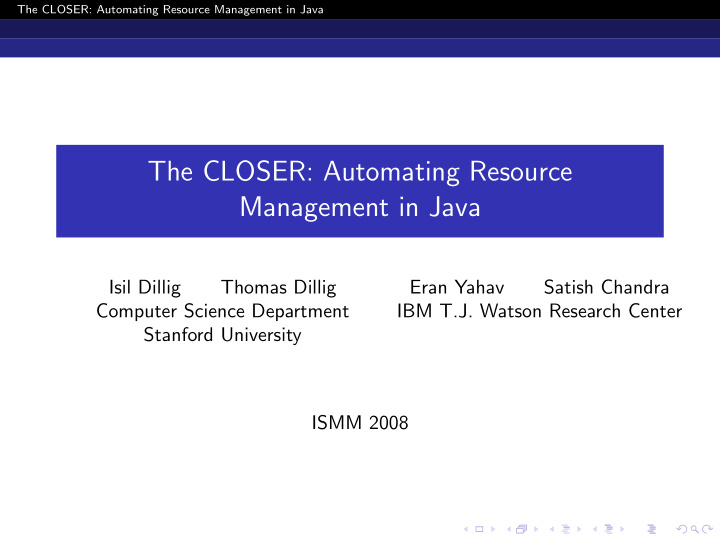 the closer automating resource management in java