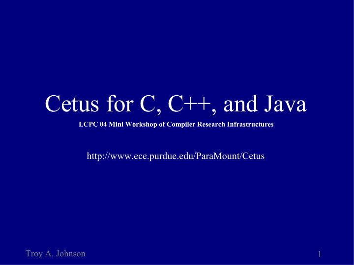 cetus for c c and java