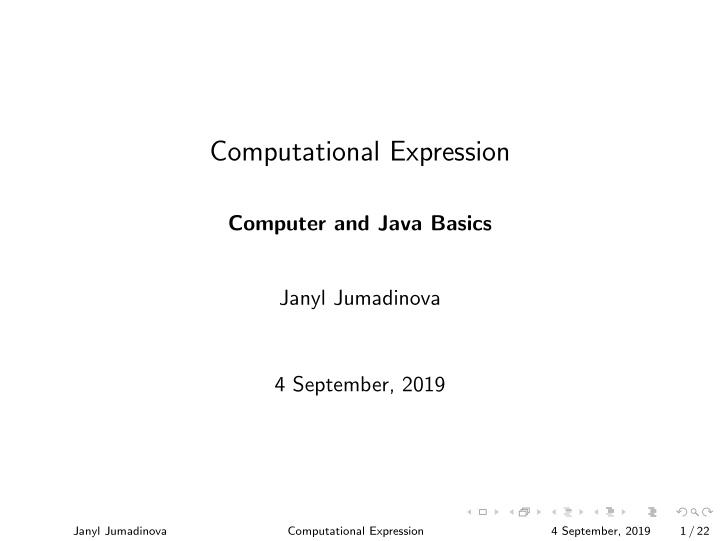 computational expression