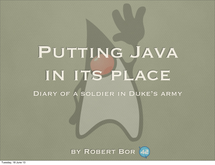 putting java in its place