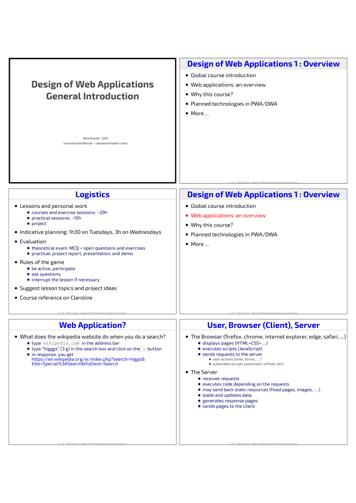 design of web applications