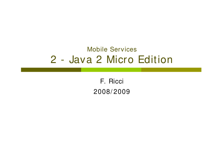 2 java 2 micro edition