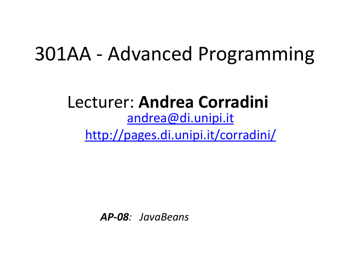 301aa advanced programming