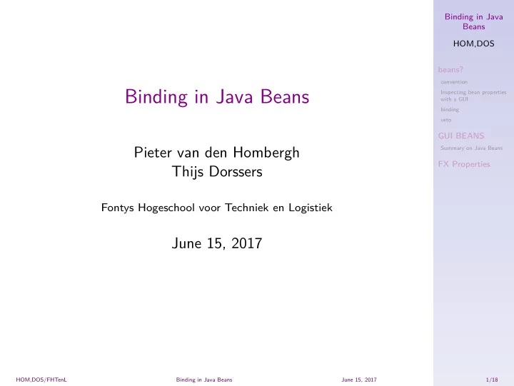 binding in java beans