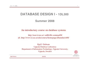 Database API:s  (Elmasri/Navathe ch. 9) ( Padron-McCarthy/Risch ch 20)  Kjell  Orsborn  Department