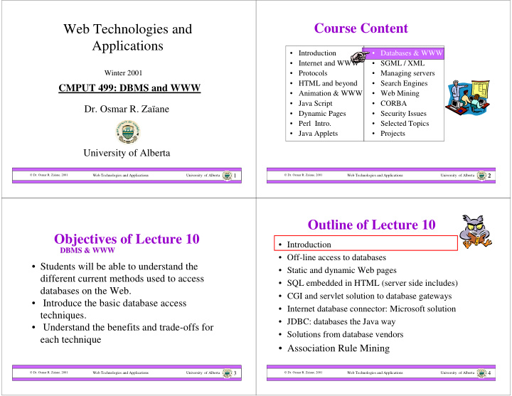 course content web technologies and applications