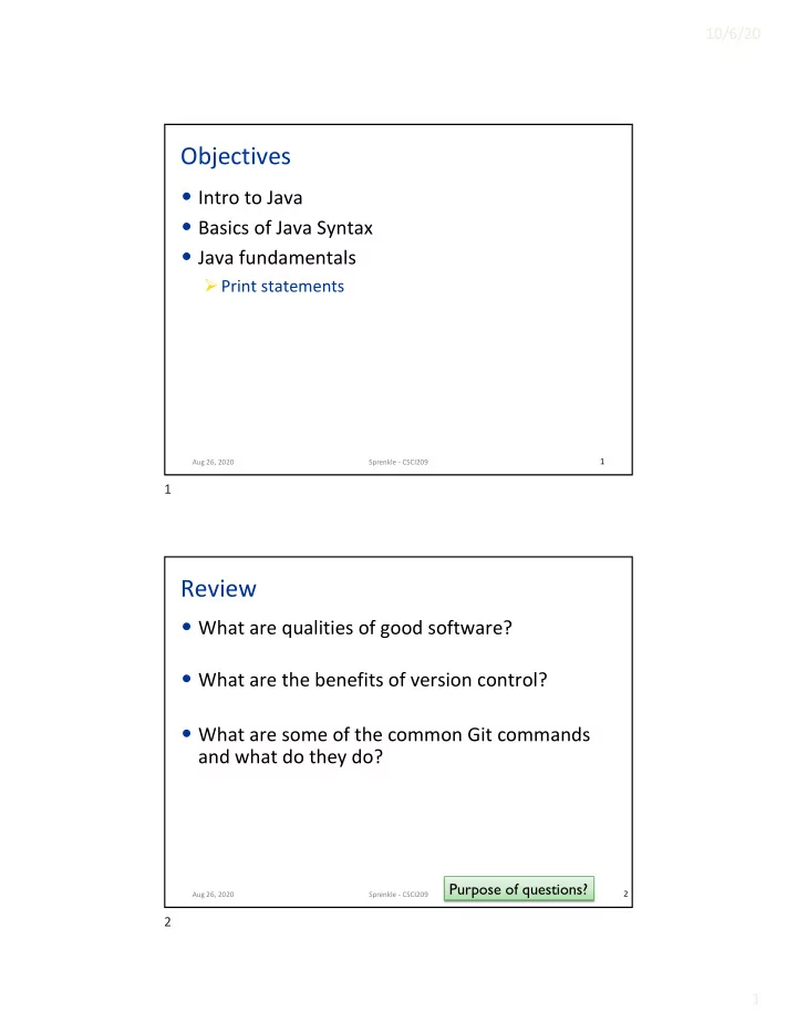 objectives