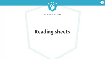 Reading sheets  Importing Data in R  Importing Data in R  XLConnect    Martin Studer    Work
