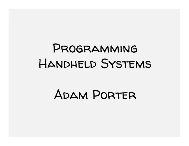 a software stack for mobile devices