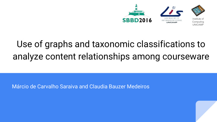 use of graphs and taxonomic classifications to analyze