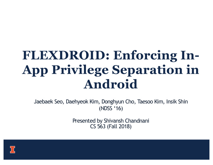 flexdroid enforcing in app privilege separation in android