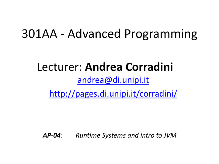 301aa advanced programming