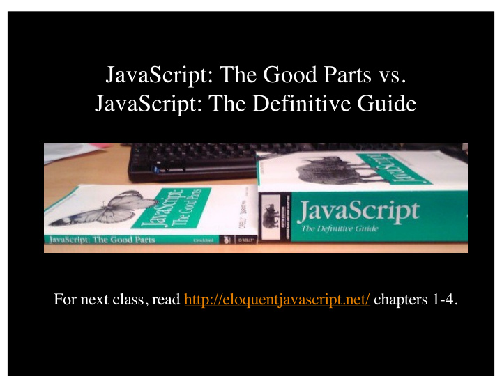 javascript the good parts vs javascript the definitive