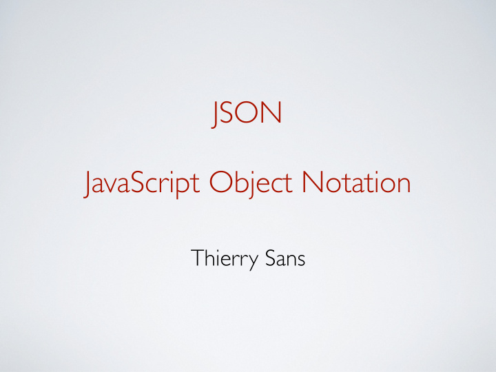 json javascript object notation
