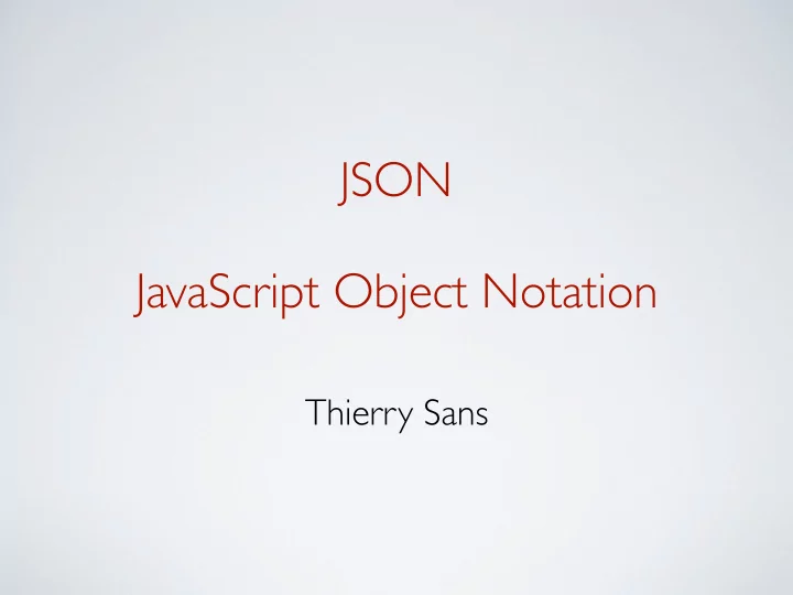 json javascript object notation