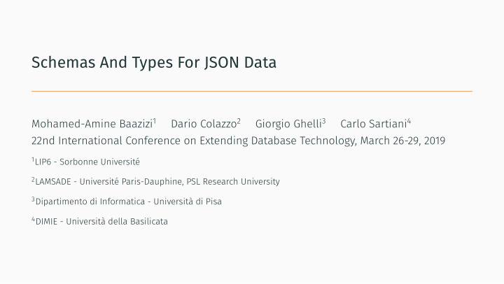 schemas and types for json data