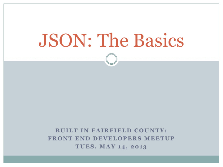 json the basics