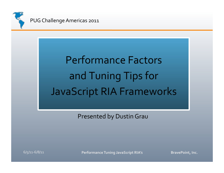 performance factors and tuning tips for javascript ria