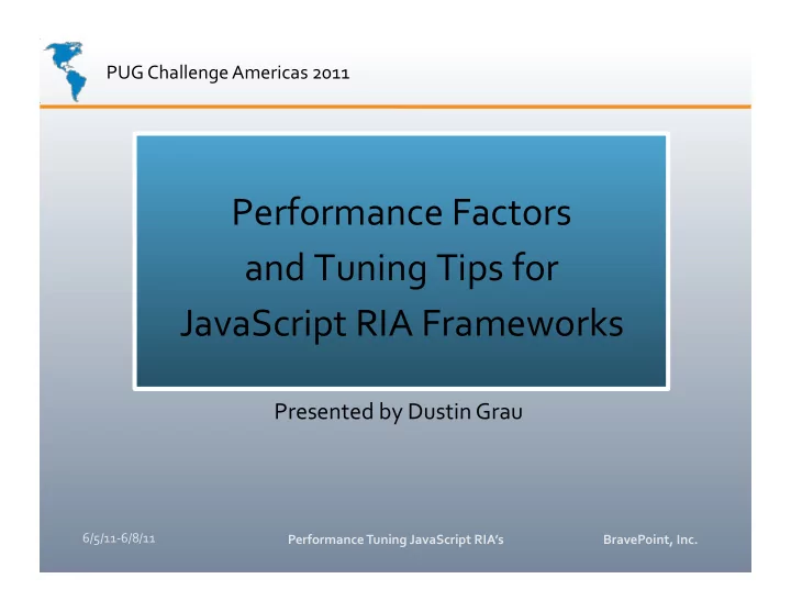 performance factors and tuning tips for javascript ria