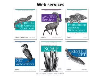 Web services CSCI 470: Web Science   Keith Vertanen  Overview  Web services  What does