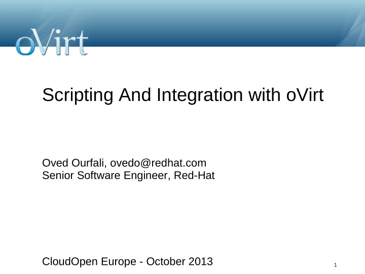 scripting and integration with ovirt