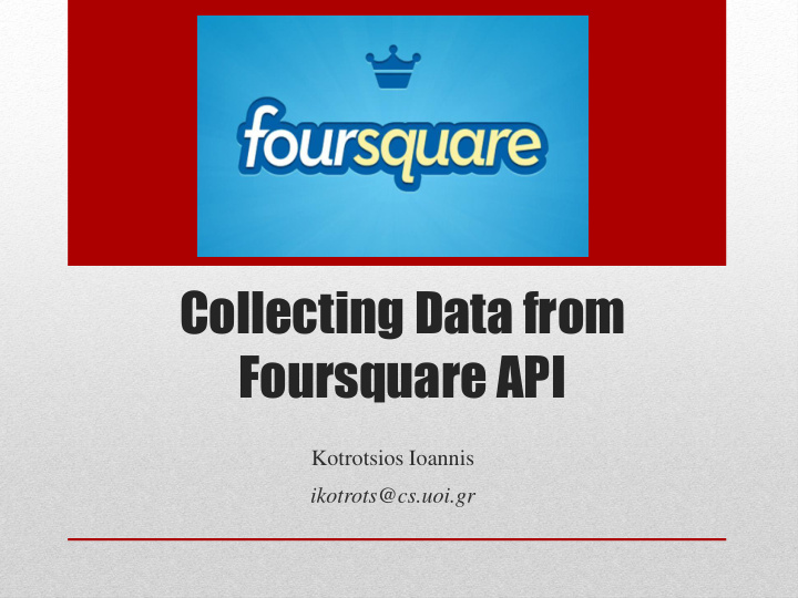 collecting data from foursquare api