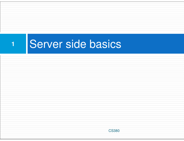 server side basics