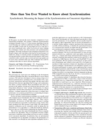 More than You Ever Wanted to Know about Synchronization  Synchrobench, Measuring the Impact of the