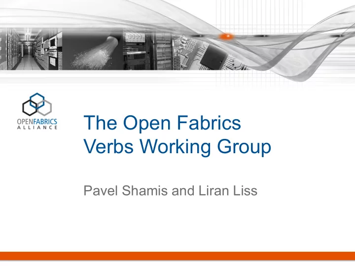 the open fabrics verbs working group