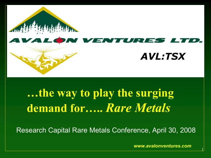 demand for rare metals