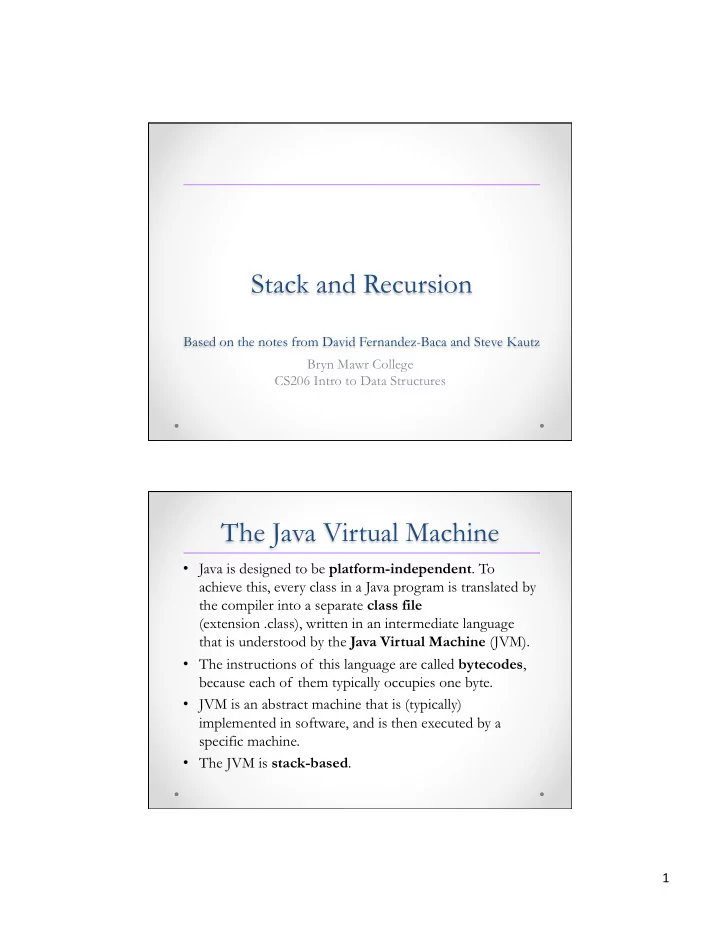 stack and recursion
