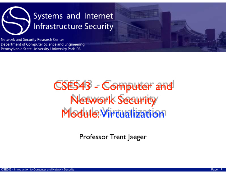cse543 computer and network security module virtualization