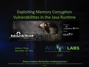 Exploi:ng  Memory  Corrup:on    Vulnerabili:es  in  the  Java  Run:me