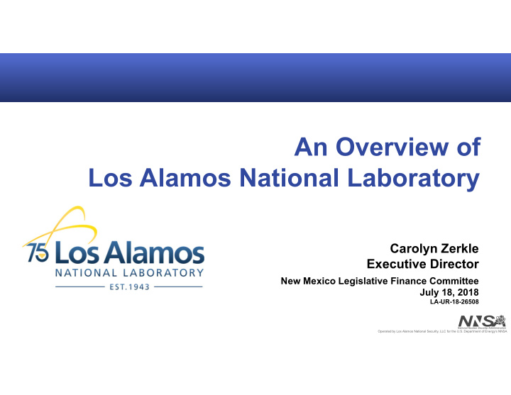 an overview of los alamos national laboratory