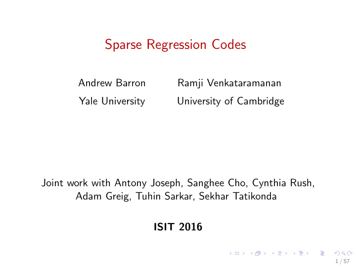 sparse regression codes