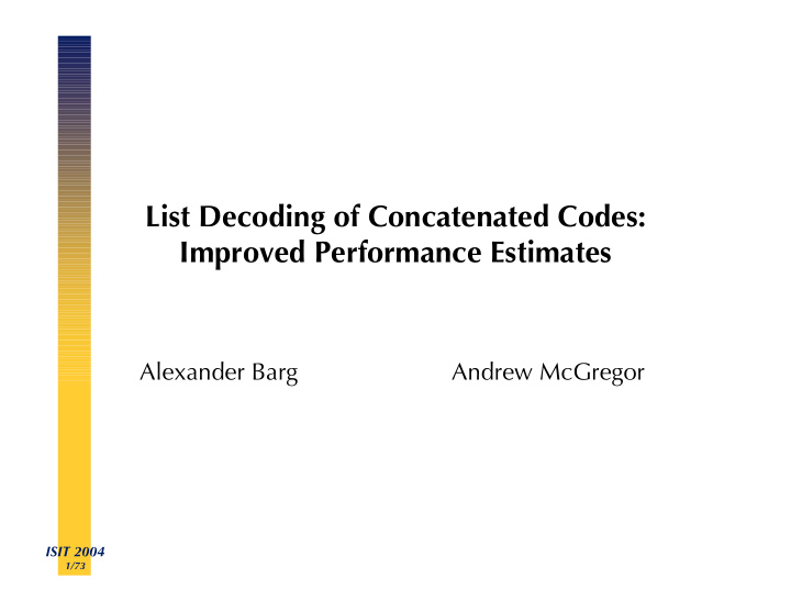 list decoding of concatenated codes improved performance