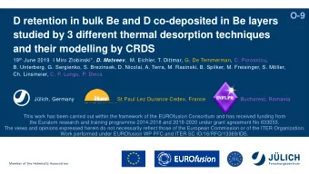 and their modelling by CRDS 19 th June 2019  I Miro Zlobinski*, D. Matveev ,  M. Eichler, T.