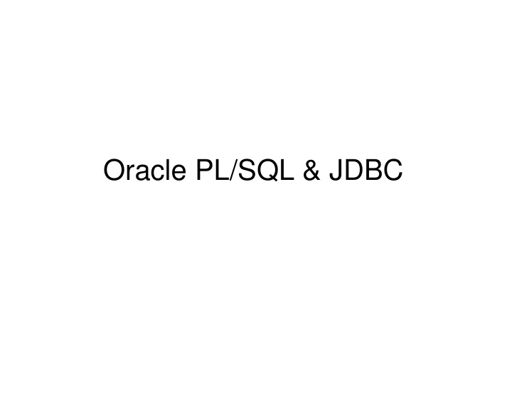 oracle pl sql jdbc basic structure block