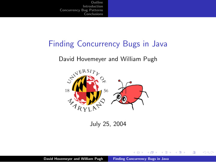 finding concurrency bugs in java