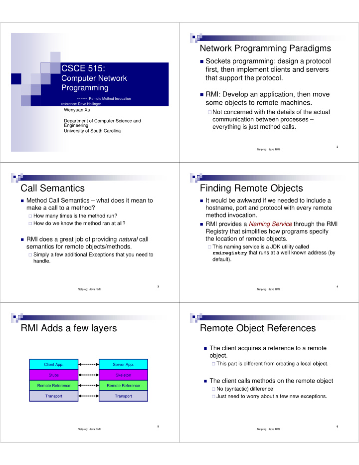 call semantics finding remote objects