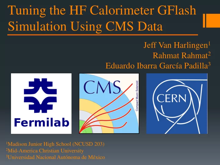 tuning the hf calorimeter gflash