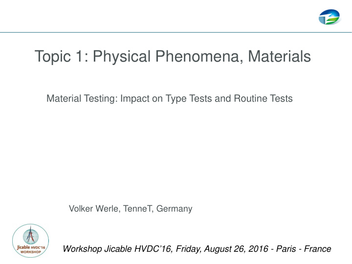 topic 1 physical phenomena materials