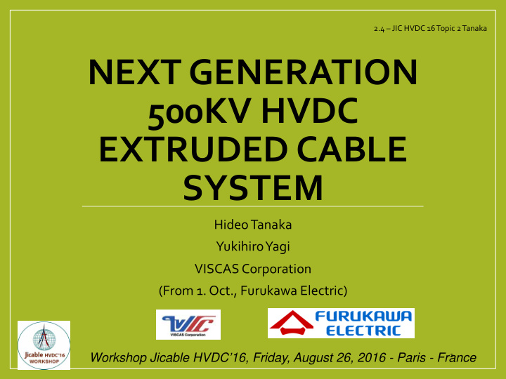 next generation 500kv hvdc extruded cable system