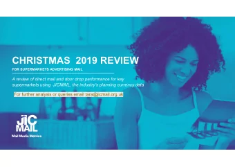 CHRISTMAS  2019 REVIEW  FOR SUPERMARKETS ADVERTISING MAIL  A review of direct mail and door drop