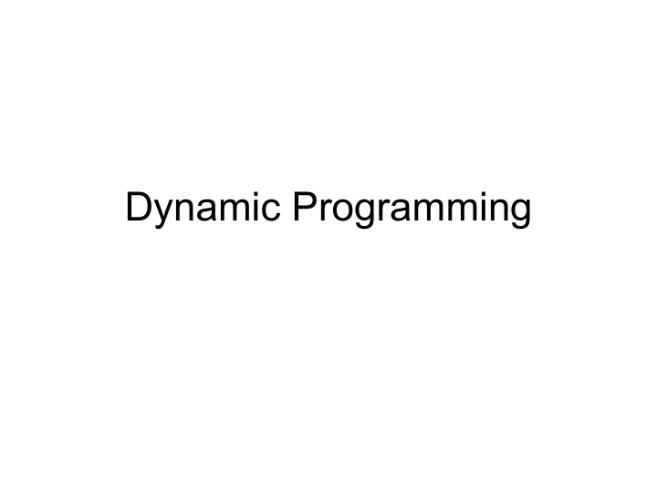 dynamic programming outline and reading