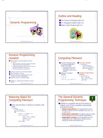 Merge Sort  5/6/2003 1:27 PM  Outline and Reading  The General Technique (5.3.2)  Dynamic